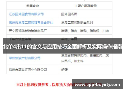 北单4串11的含义与应用技巧全面解析及实际操作指南