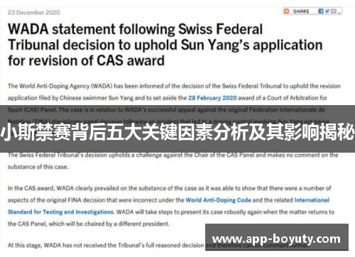 小斯禁赛背后五大关键因素分析及其影响揭秘